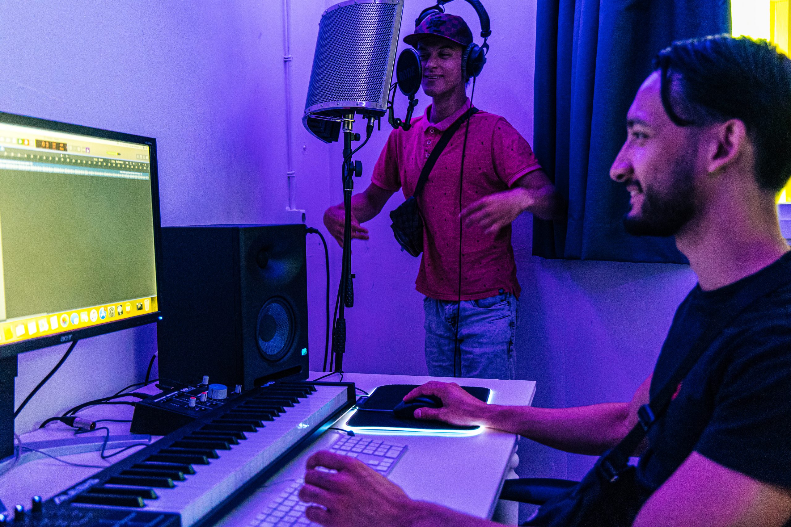 muziek maken in studio
